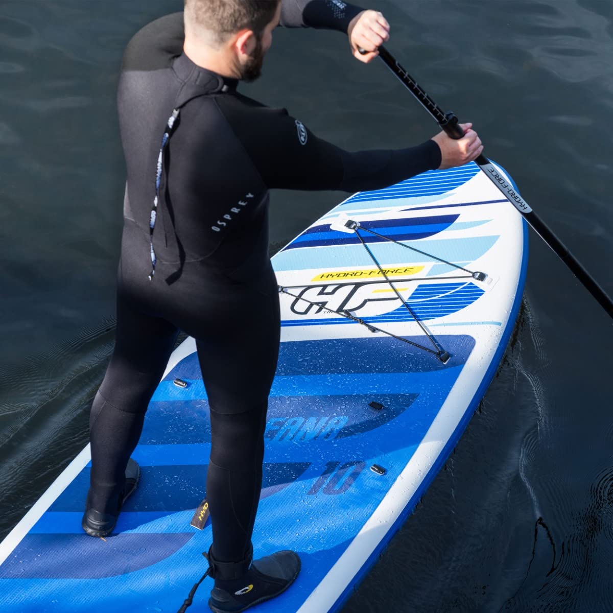 Bestway Hydro-Force SUP Allround Board-Set, Oceana, 305 x 84 x 12 cm, mit Kajak-Sitz und Paddel, Mehrfarbig